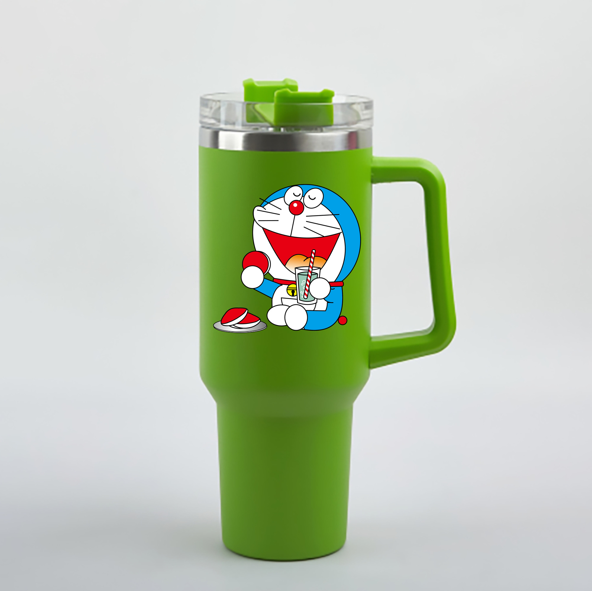 （画像用） ドラえもん Doraemon 1200mL車用タンブラー - クリスタルステッカー（プラスチックストロー付き）